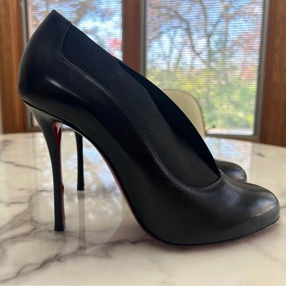 CHRISTIAN LOUBOUTIN Nappa Shiny Toot Couverte 100 Pumps size 40 in Black - Picture 2 of 9